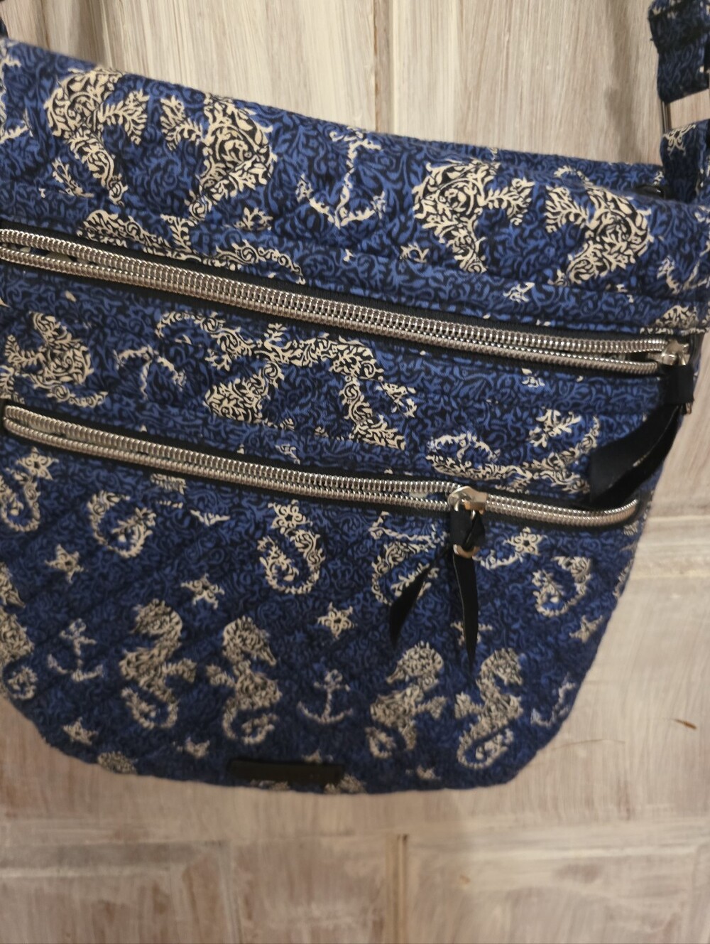 Vera Bradley Quilted Seahorse Blue Crossbody Bag